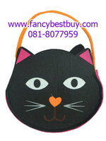 กระเป๋าสะพายลายแมว สำหรับประกอบเทศกาลฮาโลวีน ขนาด 17*15 ซม. หนา 6 ซม. (ขายคู่กับชุดแฟนซี)