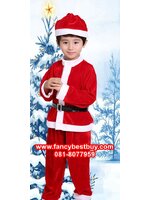 ชุดคริสมาสเด็กชาย Christmas Costume สำหรับ เทศกาลวันคริสมาส มีขนาด 110, 120, 130, 140, 150, 160 (ผ้ากำมะยี สีขาวเป็นผ้าสำลี)