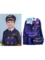 ชุดแฟนซีกัปตันนักบิน Captain Pilot (เสื้อสูท-เสื้อเชิ๊ต-เนทไท+หมวก) ฟรีไซด์ สำหรับเด็ก 95-125 ซม. อายุ 3-7 ขวบ