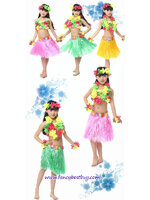 ชุดแฟนซีระบำฮาวาย ประกอบด้วย คล้องศรีษะ+คล้องคอ+กำไลแขน1คู่+ประโปรง (ไม่รวมดอกไม้คาดอก) สำหรับเด็ก 5-8 ขวบ