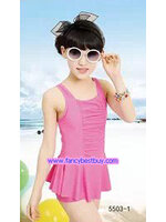 ชุดว่ายน้ำเด็กหญิง แบบ 1 ชิ้น สีชมพู มีขนาด XL, XXL