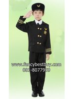 ชุดแฟนซีกัปตันนักบิน Captain Pilot แบบครบชุด (เสื้อสูท-เสื้อเชิ๊ตเต็มตัว-เนทไท+หมวก+กางเกง) มีขนาด 100-160