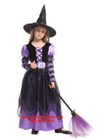 ชุดฮาโลวีนเด็ก ชุดแม่มด สีม่วง สำหรับงานแฟนซี วันฮาโลวีน มีขนาด S, L