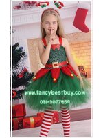 ชุดต้นคริสมาส ชุดคริสมาสสีเขียว สำหรับแฟนซีวันคริสมาส มี ขนาด M 100-110, XL 120-140