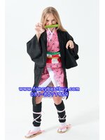 Nezuko Kamado ชุดคอสเพลย์ ชุดกิโมโน การ์ตูนอนิเมะ Demon Slayer มีขนาด 120, 130, 150, 160