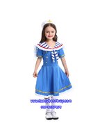 ชุดแฟนซีอาชีพ ชุดกะลาสี ชุดทหารเรือเด็กหญิง สีฟ้า M 125-140, L 140-155