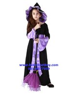 ชุดฮาโลวีนเด็ก ชุดแม่มด สีม่วง สำหรับงานแฟนซี วันฮาโลวีน มีขนาด M, L, XL