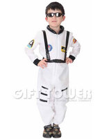 ชุดแฟนซีนักบินอวกาศเด็ก Astronaut สีขาว มีขนาด S, M, L, XL (หมวกนักบินอวกาศซื้อเพิ่มได้)