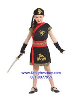 ชุดแฟนซีเด็ก ชุดนินจาเด็กหญิงสีดำ มีขนาด L