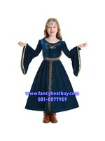 ชุดยุโรป ชุดอังกฤษ เรอเนสซองส์ Renaissance ชุดย้อยยุค Medieval clothing ขนาด 120, 130, 140 (พร้อมอุปกรณ์ประดับผม)