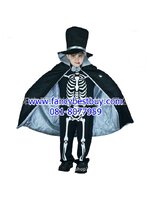 ชุดฮาโลวีน ชุดโครงกระดูกพร้อมผ้าคลุมและหมวก สำหรับวันฮาโลวีน Skeleton มีขนาด S 120-130, M130-140, L 140-150