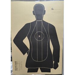 เป้าหุ่นเงาคน มือพาดหลัง กระดาษสีน้ำตาล (แพ็ค 20 แผ่น)