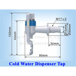 ก๊อกน้ำเย็น แบบแก้วชน เกลียวนอก ก้านเหลี่ยม # 61