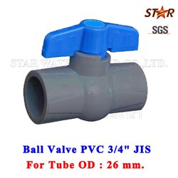 บอลวาล์ว พีวีซี Ball Valve PVC 3/4" (ID:26 mm) (มาตรฐานท่อประปาฟ้า) (Star)