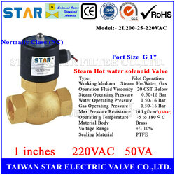Staem solenoid Valve ทนความร้อน น้ำร้อน,ไอน้ำ,Gas ทองเหลือง 1" NC 220VAC