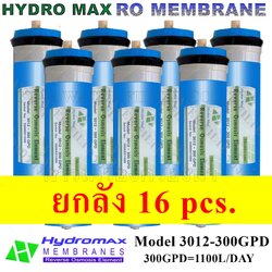 ไส้กรองน้ำ RO Membrane 3012-300 GPD Hydromax ยกลัง 16 pcs.