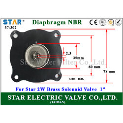ยาง NBR Diaphragm สำหรับ 2W Brass solenoid valve Star 1 นิ้ว