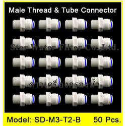 ข้อต่อตรง (3/8MIP X 1/4OD) Plastic สวมเร็ว Speed Fit 50 pcs.