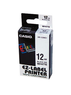 เทปพิมพ์อักษร XRWE1 - 12 มม. ตัวอักษรดำ พื้นขาว