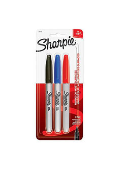 ปากกาเขียนซีดี ปากกามาร์คเกอร์ ปากกาเคมี SHARPIE Fine Point 1 หัว ชนิดลบไม่ได้ ดำ แดง น้ำเงิน ( จำนวน 1 แพ็ค)