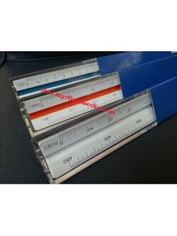 ไม้บรรทัดสเกลสามเหลี่ยม ฟลามิงโก้ 30 ซม. 1:100, 1:125, 1:75, 1:20, 1:50, 1:25