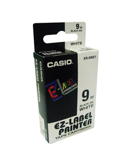 เทปพิมพ์อักษร XR-9 WE1 9 มม. ขาว คาสิโอ