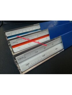 ไม้บรรทัดสเกลสามเหลี่ยม ฟลามิงโก้ 30 ซม. 1:100, 1:125, 1:75, 1:20, 1:50, 1:25