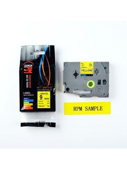 เทปพิมพ์อักษร RPM TZA- 621 ขนาด 9 มิล ตัวอักษรสีดำ พื้นสีเหลือง