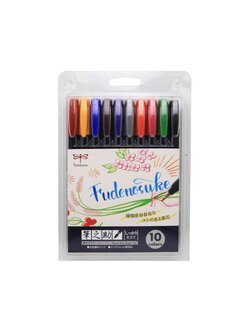 TOMBOW ชุดปากกาพู่กัน 10 ด้าม Fudenosuke WS-BH 10C