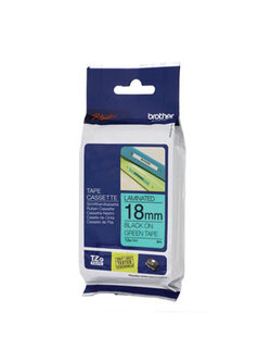 เทปพิมพ์ฉลาก Brother TZE-741 ขนาด 18 มม. ตัวดำพื้นเขียว (ของแท้)