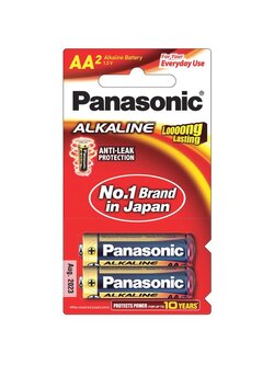 ถ่านอัลคาไลน์ Panasonic LR6T/2B AA (แพ็ค 2 ก้อน)