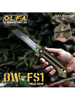 OLFA WORKS เลื่อยพกพาภาคสนาม OW-FS1-OD Field Saw 25 มม.สำหรับงานเลื่อยไม้ ตัดกิ่ง ( จำนวน 1 ด้าม)