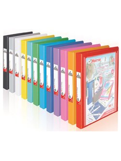 แฟ้มโชว์ 3 ห่วง A4 สัน 3.5ซม ตราม้า H-332 แถมซองใส 20ซอง/แฟ้ม