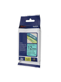 เทปพิมพ์ฉลาก Brother TZE-731 ขนาด 12 มม. ตัวดำพื้นเขียว (ของแท้)