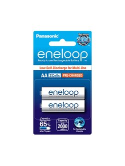ถ่านชาร์จ AA PANASONIC รุ่น BK-3MCCE/2NT กำลัง 2000 mAh (แพ็ค 2 ก้อน) สีขาว