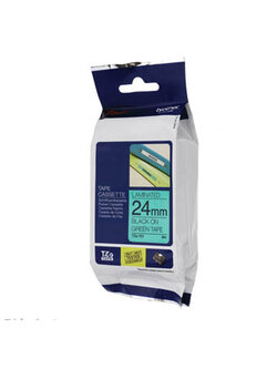 เทปพิมพ์สลาก Brother TZE-751 ขนาด 24 มม. ตัวดำพื้นเขียว (ของแท้)