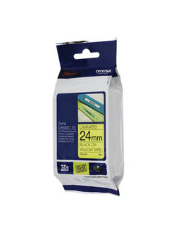 เทปพิมพ์สลาก Brother TZE-651 ขนาด 24 มม. ตัวดำพื้นเหลือง (ของแท้)
