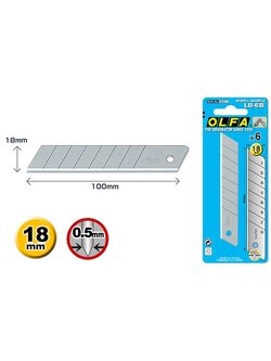 ใบมีด คัตเตอร์ OLFA LB-6B (1 หลอด บรรจุ 6 ใบ) ขนา 18 มิล.