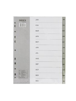 ชุดดัชนี เบนน่อน แบบมีตัวอักษร JAN-DEC ที่ตัวดัชนี IX912 สีเทา