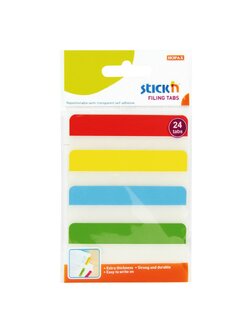 ฟิล์มโน้ตดัชนี ชนิดแข็ง Filing Tabs STICK’N #21609 ขนาด 38×76 มม. (4 เล่ม/แพ็ค) คละสี
