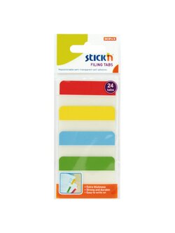ฟิล์มโน้ตดัชนี ชนิดแข็ง Filing Tabs STICK’N #21608 ขนาด 38×51 มม. (4 เล่ม/แพ็ค) คละสี
