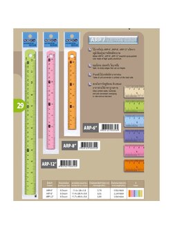 ไม้บรรทัดอลูมิเนียม ชุบสี Mesa ( ขนาด 6 / 8 / 12 นิ้ว) คละสี ( จำนวน 1 ชิ้น )