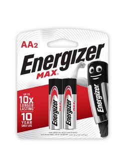 ถ่านอัลคาไลน์ E92-BP2 AA 1x2 Energizer Max ( แพ็ค 2 ก้อน)