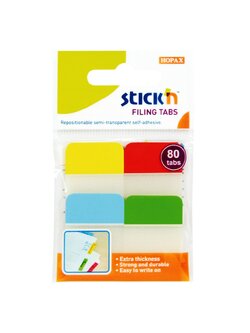 ฟิล์มโน้ตดัชนี ชนิดแข็ง Filing Tabs STICK’N #21607 ขนาด 38×25 มม. (4 เล่ม/แพ็ค) คละสี