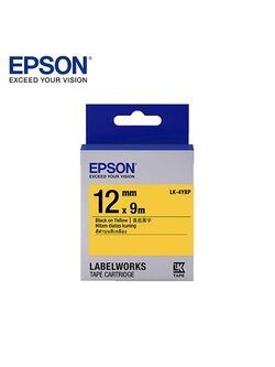 เทปพิมพ์ฉลาก EPSON LK-4YBP ขนาด 12 มิล ตัวดำพื้นเหลือง