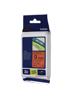 เทปพิมพ์ฉลาก Brother TZE-421 ขนาด 9 มม. ตัวดำพื้นแดง