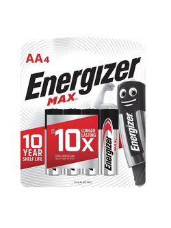 ถ่านอัลคาไลน์ E92-BP4 AA แพ็ค 4 ก้อน Energizer Max