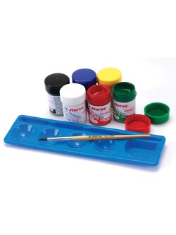 ชุดสีโปสเตอร์ 6 สี พร้อม จานสี + พู่กัน ตราม้า