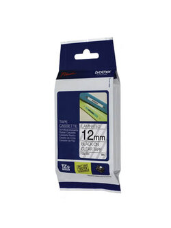 เทปพิมพ์อักษร TZE-131 12 มม. ดำพื้นใส Brother TZ