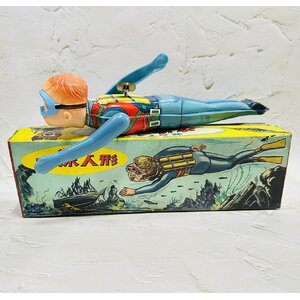 Yonezawa Scuba Diver Boy Tin Toy